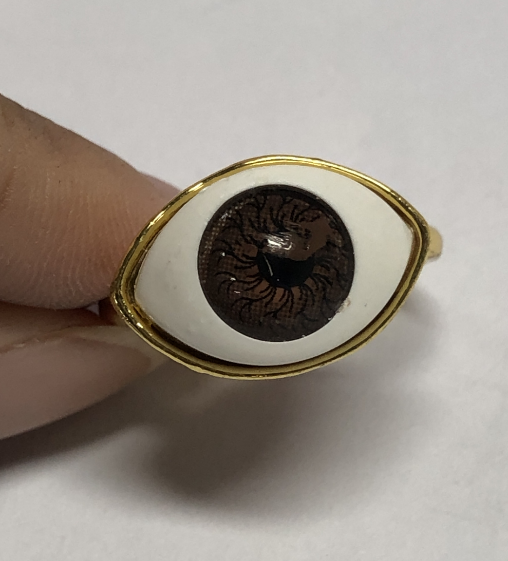 Mystic Brown Eye Ring | All-Seeing Evil Eye Statement Jewelry for Protection and Insight