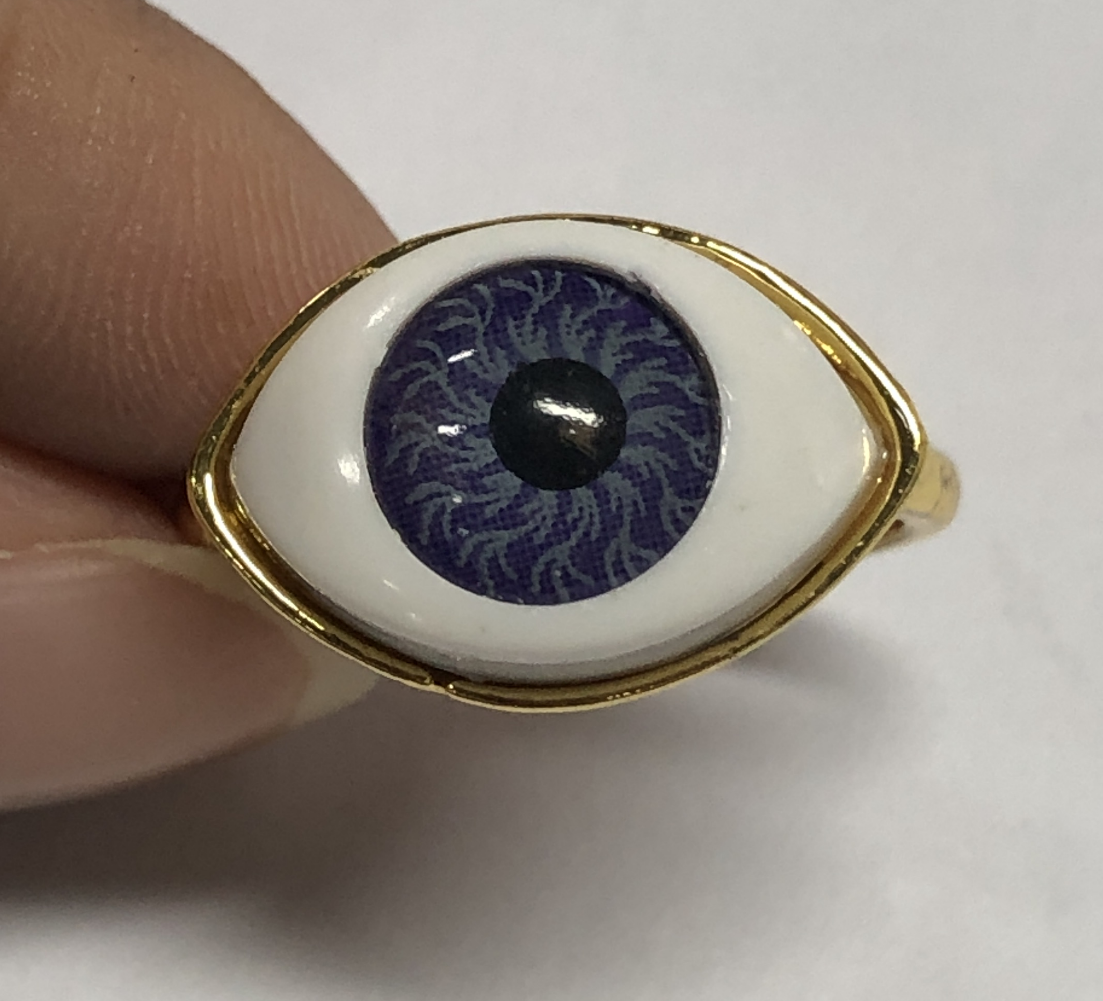 Mystic Purple Eye Ring Gothic Evil Eye Amulet Statement Jewelry for Spiritual Protection, All-Seeing Symbolic Ring, Unisex Adjustable Design
