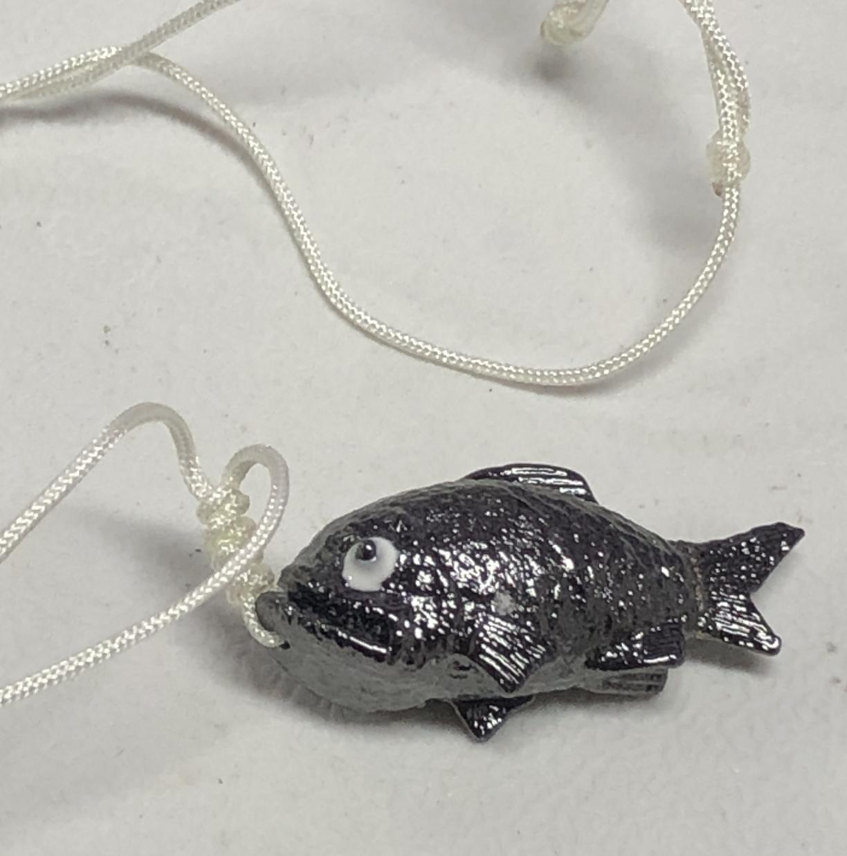 Lucky Fish Pendant Necklace – Whimsical Black Fish Charm, Cute Totem Jewelry Gift, Handmade Animal Amulet for Hope & Fortune