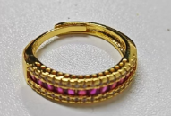 Geometric Red Accent Ring – Bold & Minimalist Gift for Women, Love, or Celebration