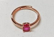 Rose Gold Red gemstone Ring | Minimalist Elegant Design | Sentimental Gift