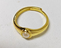 Minimalist Round Pearl Gold Ring | Graceful & Elegant | Everyday & Gift Choice