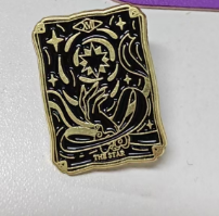 Gothic Tarot "The Star" Brooch – Vintage Mystic Pin, Occult Jewelry Gift