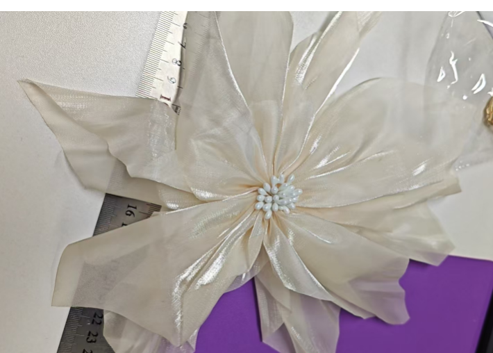 Elegant Large Sheer Flower Brooch – Handmade Organza Wedding Corsage Pin