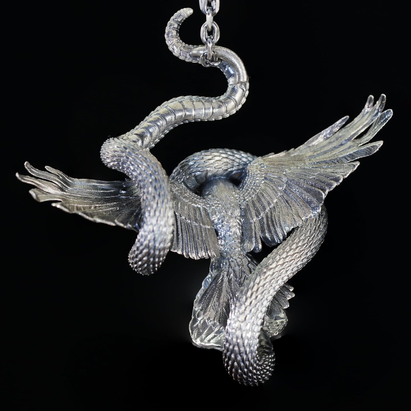 Serpent Griffin Pendant in 925 Sterling Silver | Handcrafted Mythic Beast Totem Necklace for Power & Protection | Gothic Fantasy Amulet Jewelry