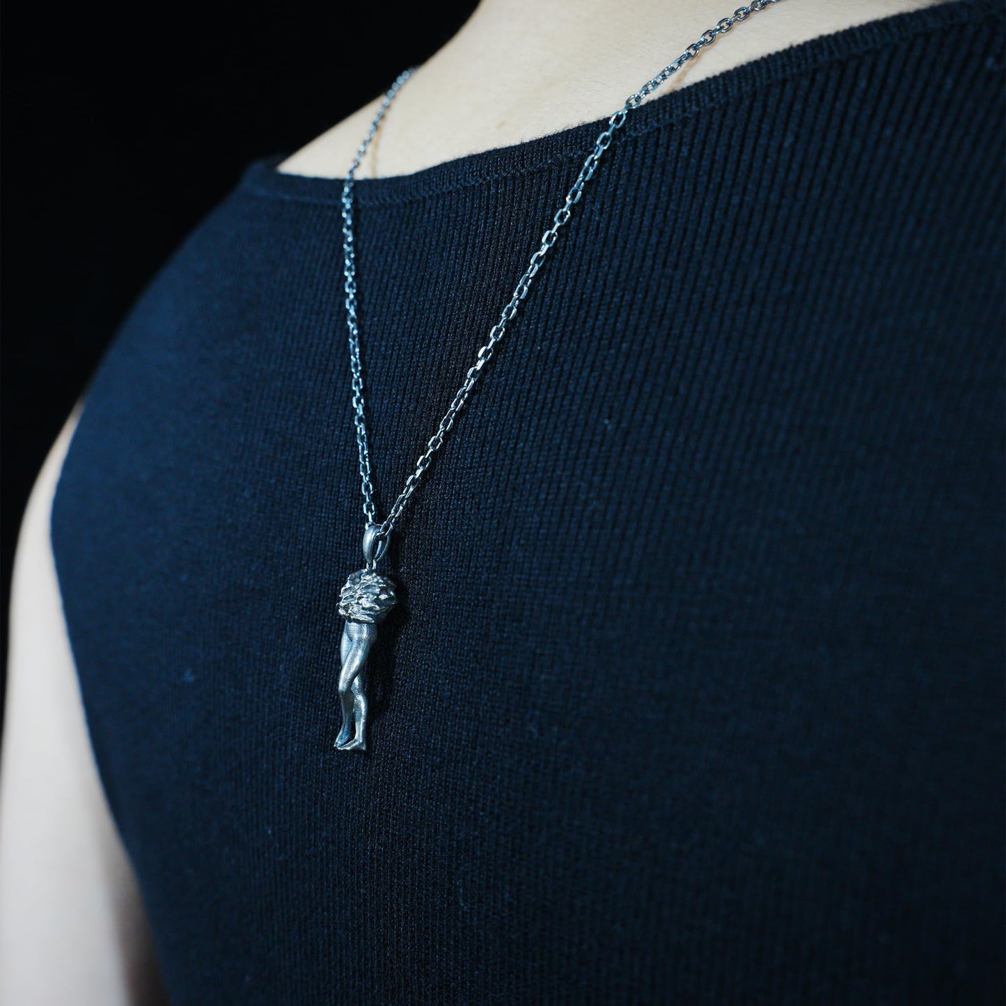 925 Sterling Silver Feminine Form Pendant | Handcrafted Stone Texture Totem Necklace | Symbol of Awakening & Transformation