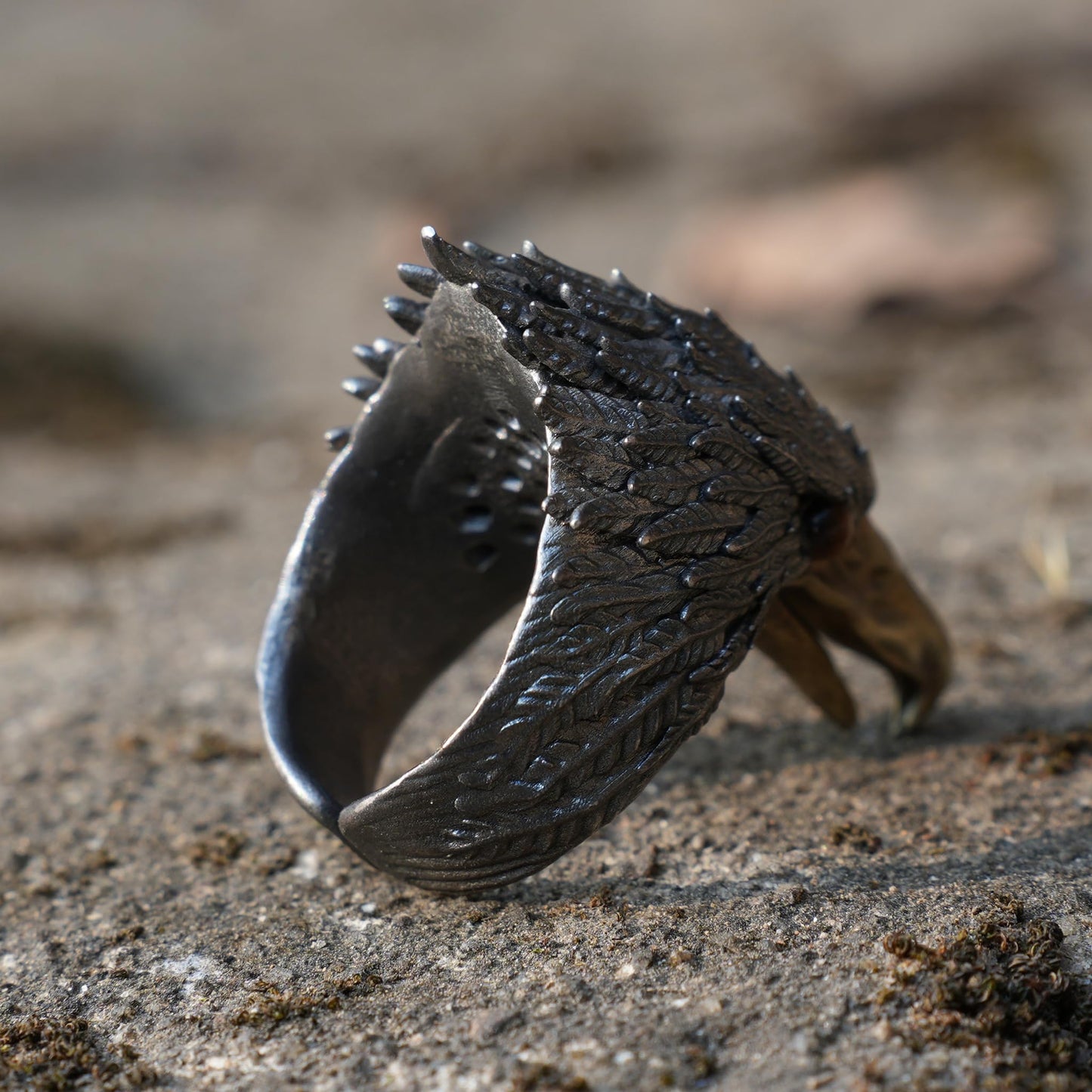 Eagle Ring in 925 Silver with Tiger’s Eye | Handcrafted Guardian Jewelry for Men