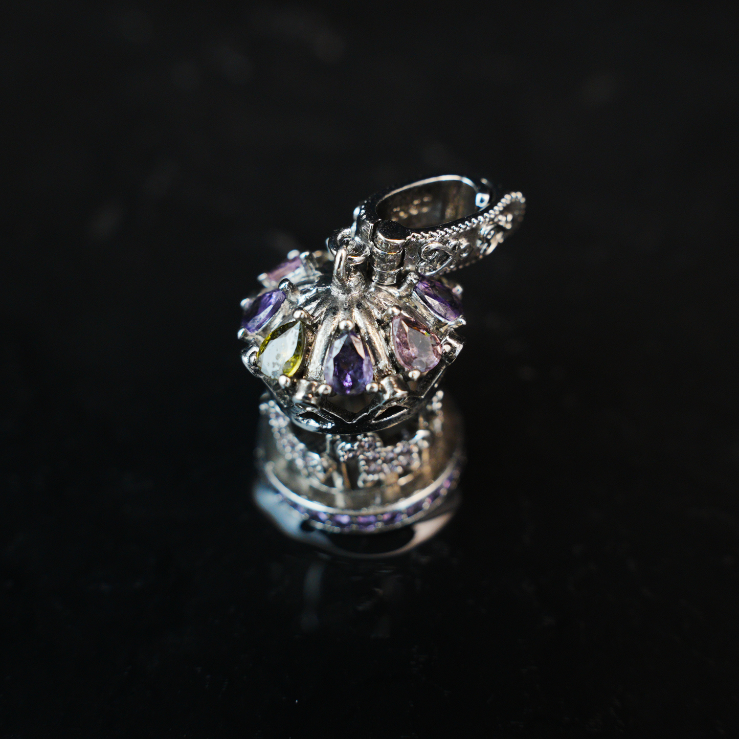 Gothic Carousel Crown Pendant, Fantasy Merry-Go-Round Necklace, Gothic Lolita Jewelry