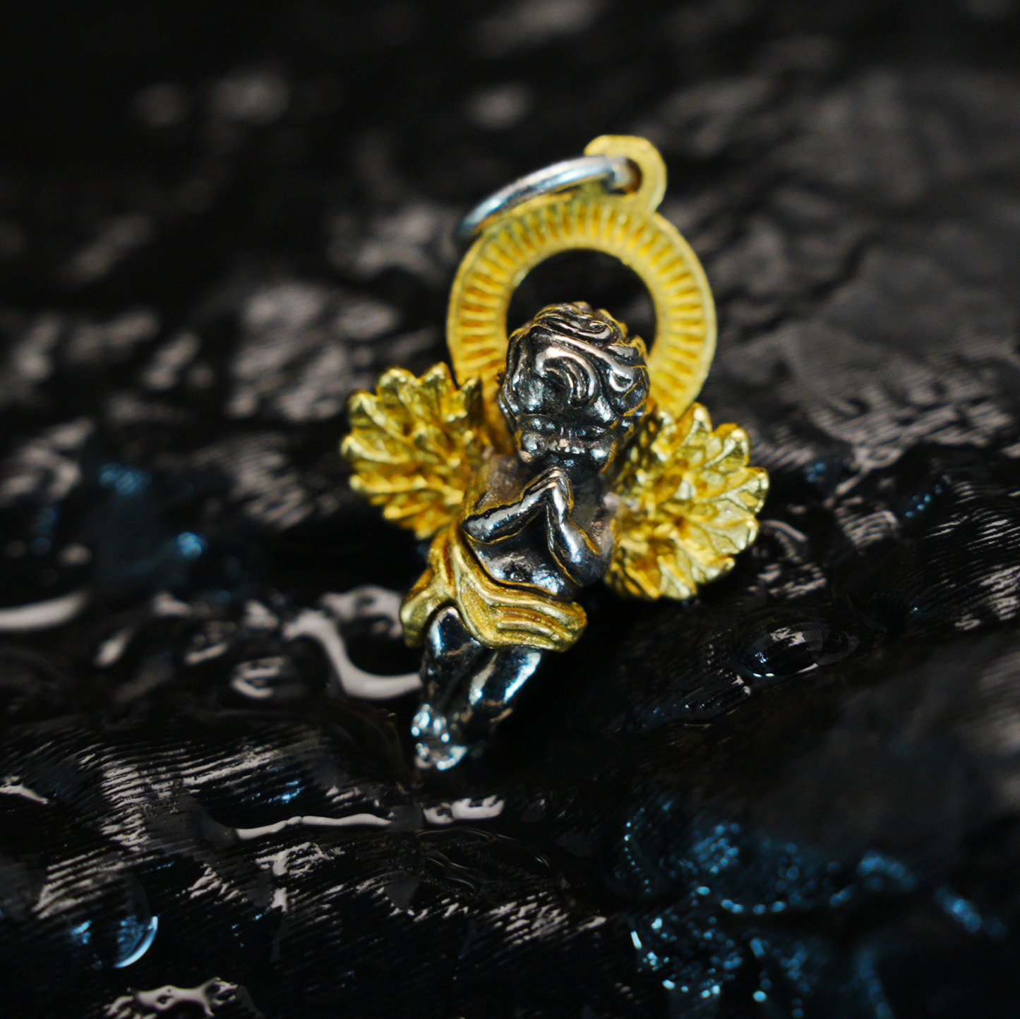 Schutzengel Anhänger, Vintage Betende Cherub Halskette, Gothic Engel Schmuck Charm