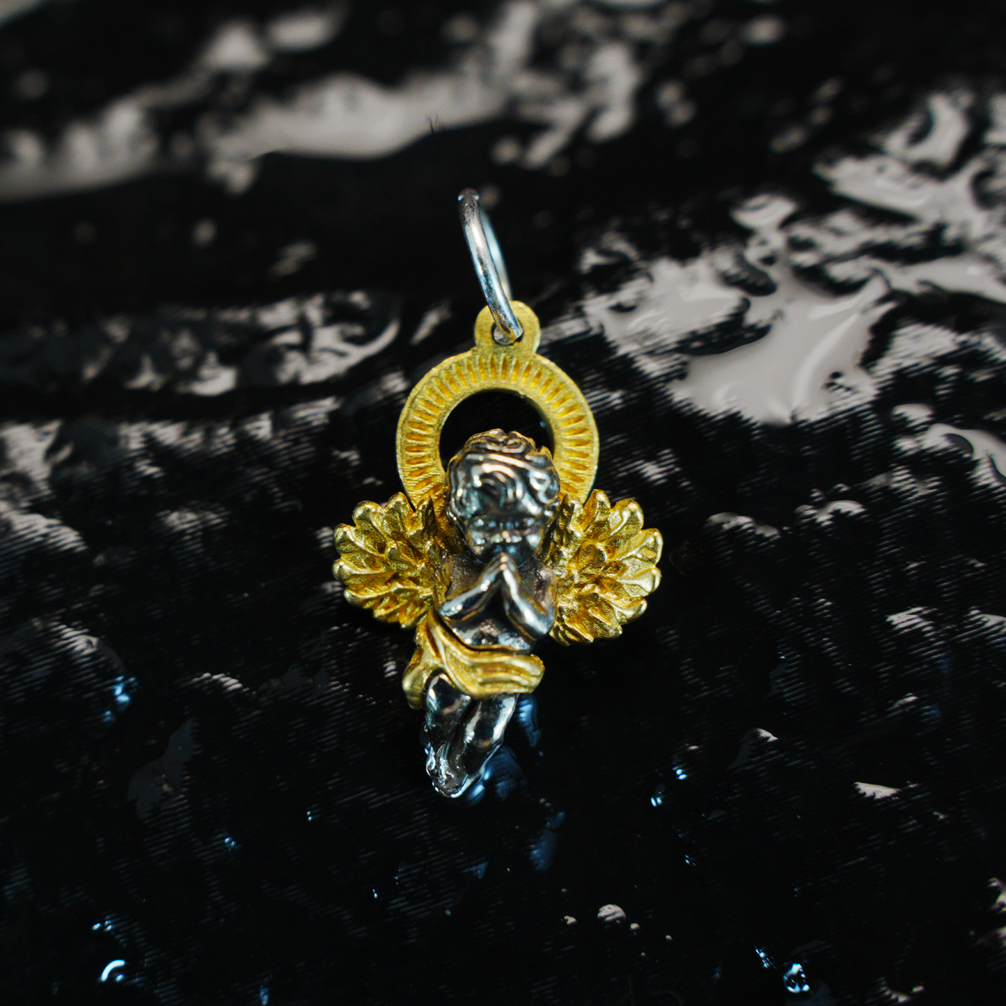 Schutzengel Anhänger, Vintage Betende Cherub Halskette, Gothic Engel Schmuck Charm