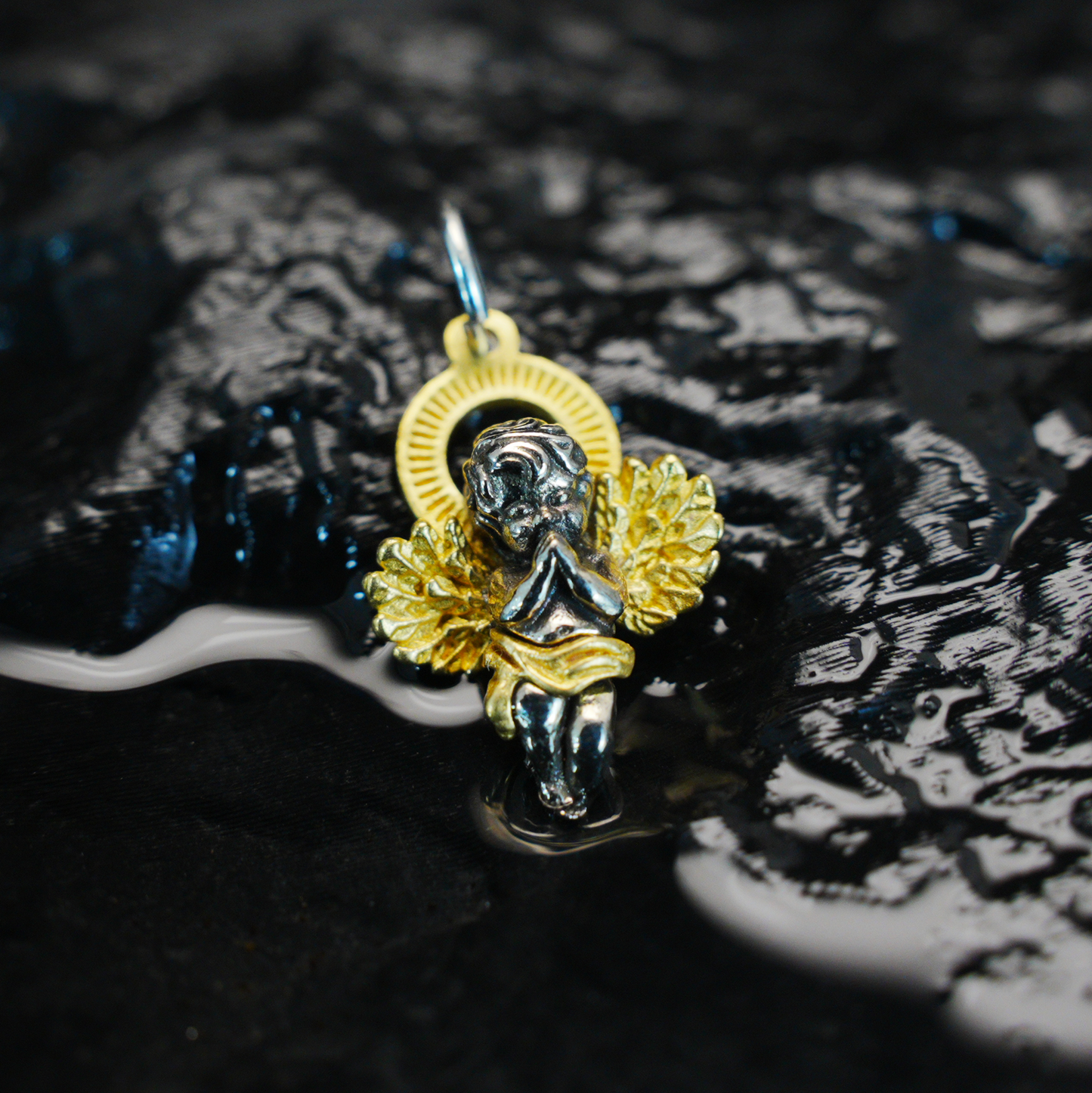 Schutzengel Anhänger, Vintage Betende Cherub Halskette, Gothic Engel Schmuck Charm