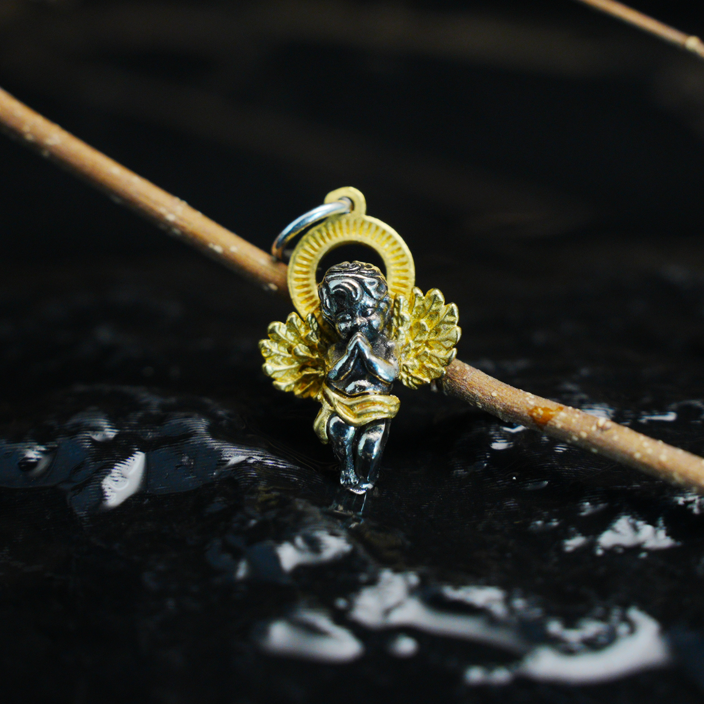 Schutzengel Anhänger, Vintage Betende Cherub Halskette, Gothic Engel Schmuck Charm