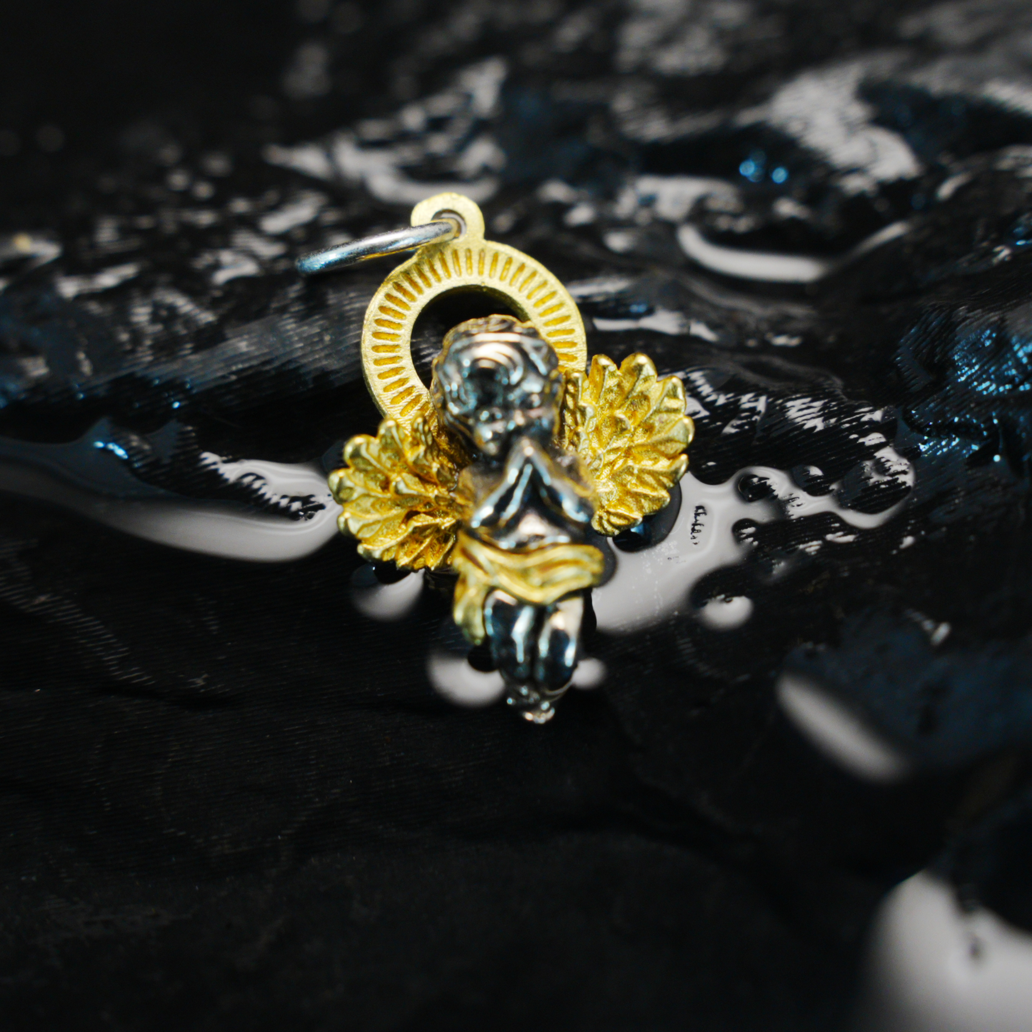 Schutzengel Anhänger, Vintage Betende Cherub Halskette, Gothic Engel Schmuck Charm