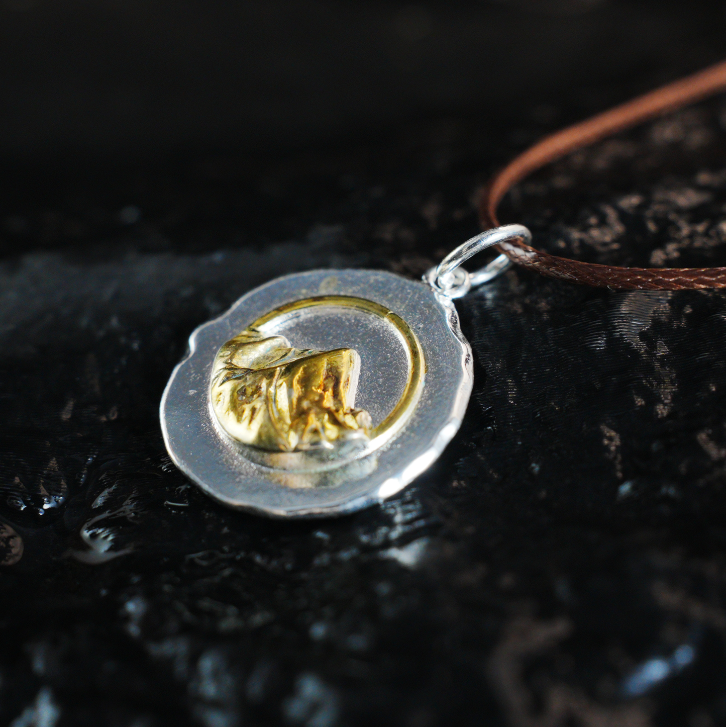 Mystic Mountain Pendant, Gold & Silver Two-Tone Nature Jewelry, Symbol of Strength and Ascension