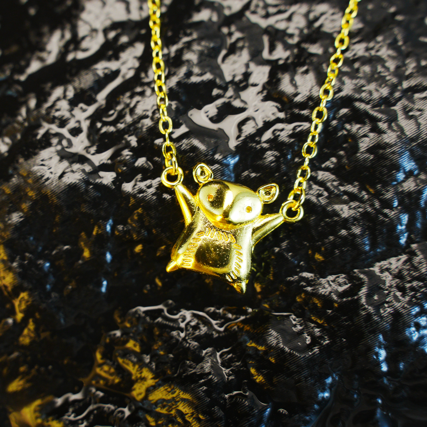 Gold Maus Anhänger Halskette | Niedlicher Tierschmuck