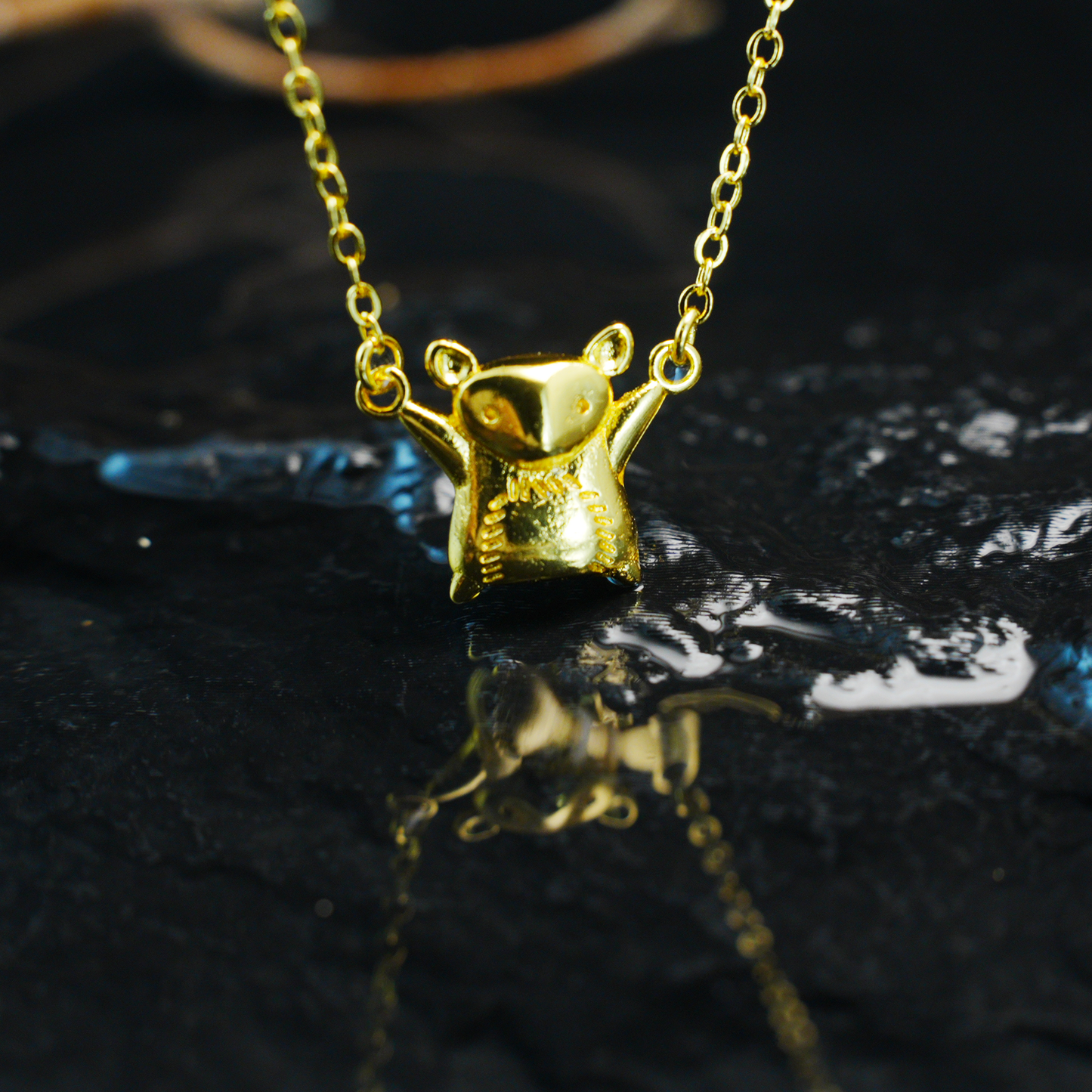 Gold Maus Anhänger Halskette | Niedlicher Tierschmuck