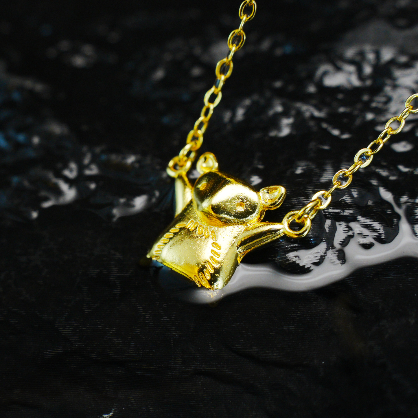 Gold Maus Anhänger Halskette | Niedlicher Tierschmuck