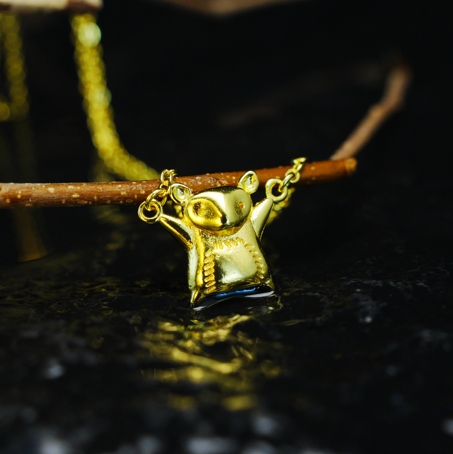 Gold Maus Anhänger Halskette | Niedlicher Tierschmuck