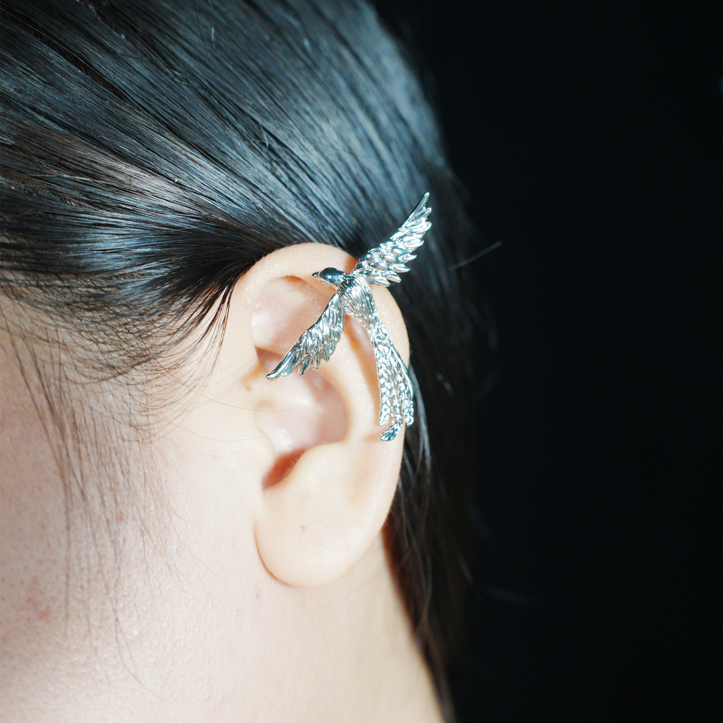 Soaring Bird Ohrmanschette Freiheit im Flug Eleganter Statement-Schmuck