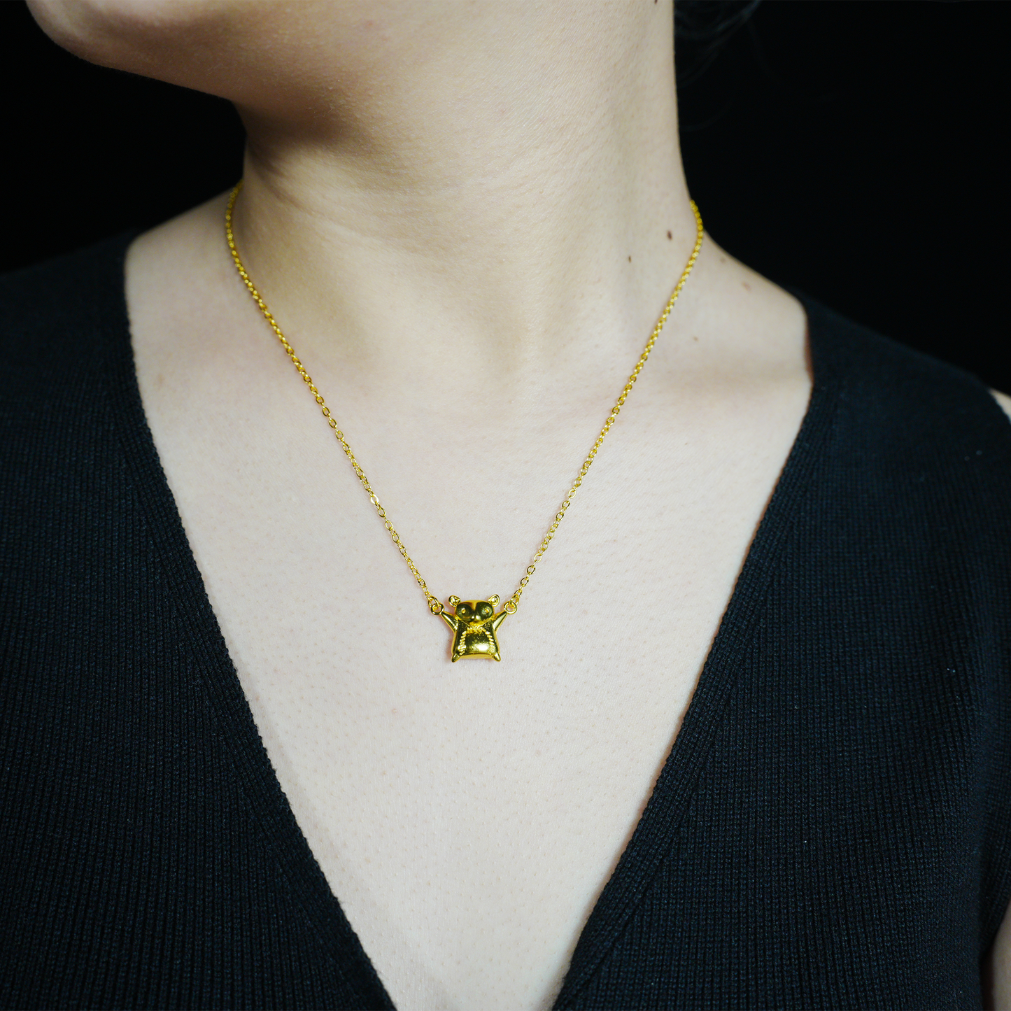 Gold Maus Anhänger Halskette | Niedlicher Tierschmuck