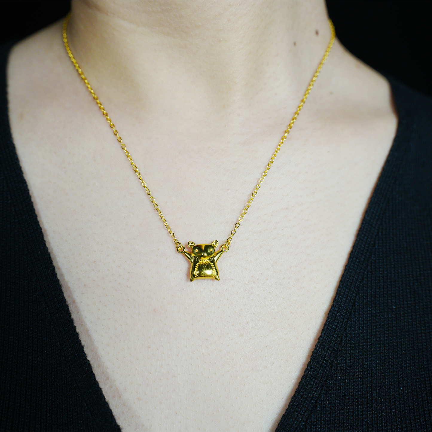 Gold Maus Anhänger Halskette | Niedlicher Tierschmuck