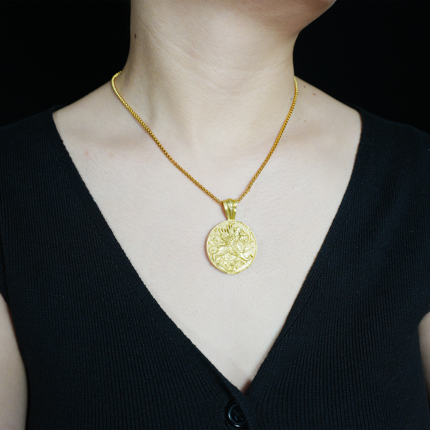 Gotischer Greif-Anhänger – Mythische Tier-Halskette, Fantasy-Wächteramulett-Schmuck