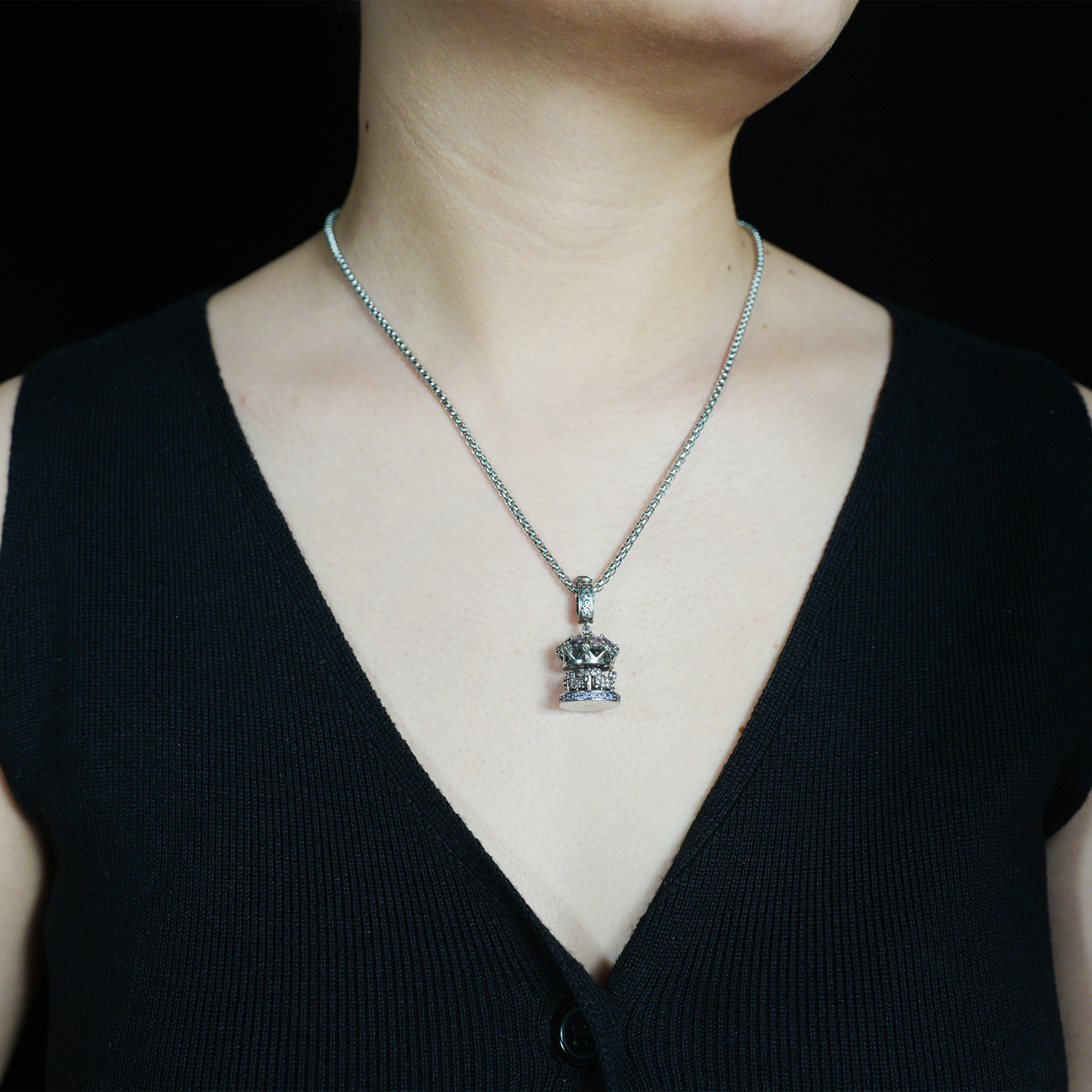 Gothic Carousel Crown Pendant, Fantasy Merry-Go-Round Necklace, Gothic Lolita Jewelry