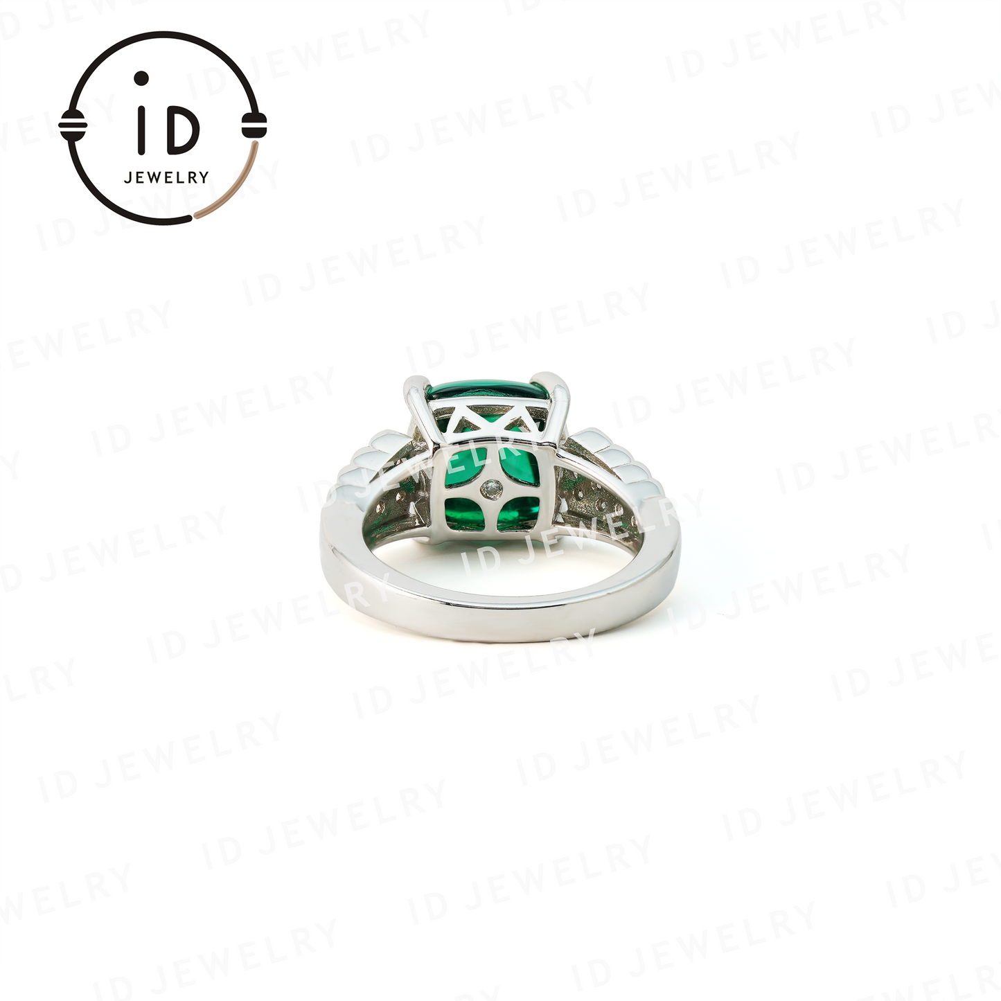 Sugar Tower Emerald Ring in 925 Sterling Silver – Elegant Jewelry for Women