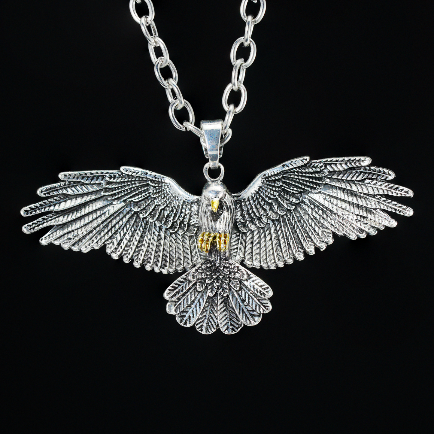Halskette mit Anhänger „Soaring Eagle“ – Vintage-Halskette mit Freiheitsvogel für Damen und Herren