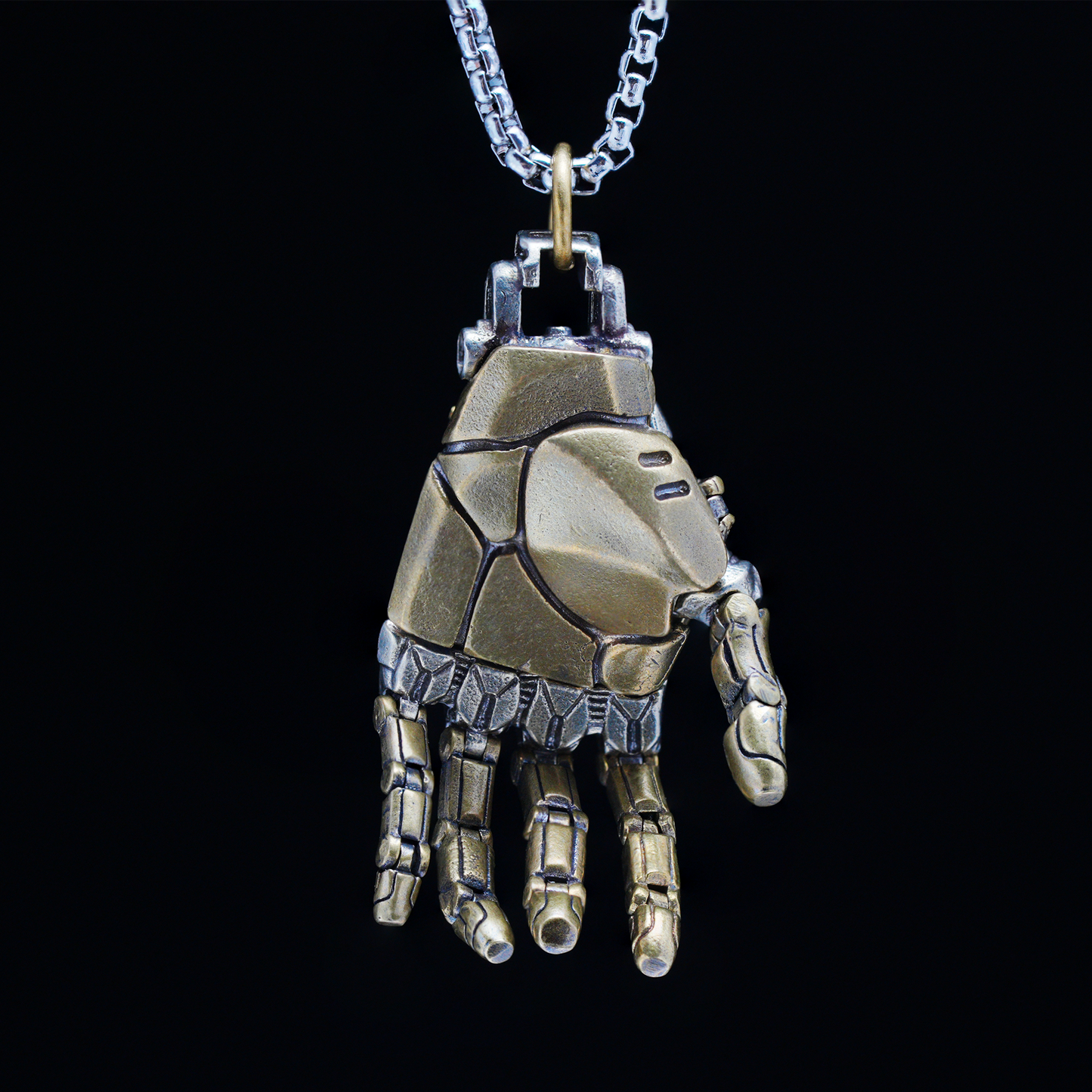 Cyberpunk Mecha Hand Pendant Necklace | Futuristic Techwear Accessory for Men and Women