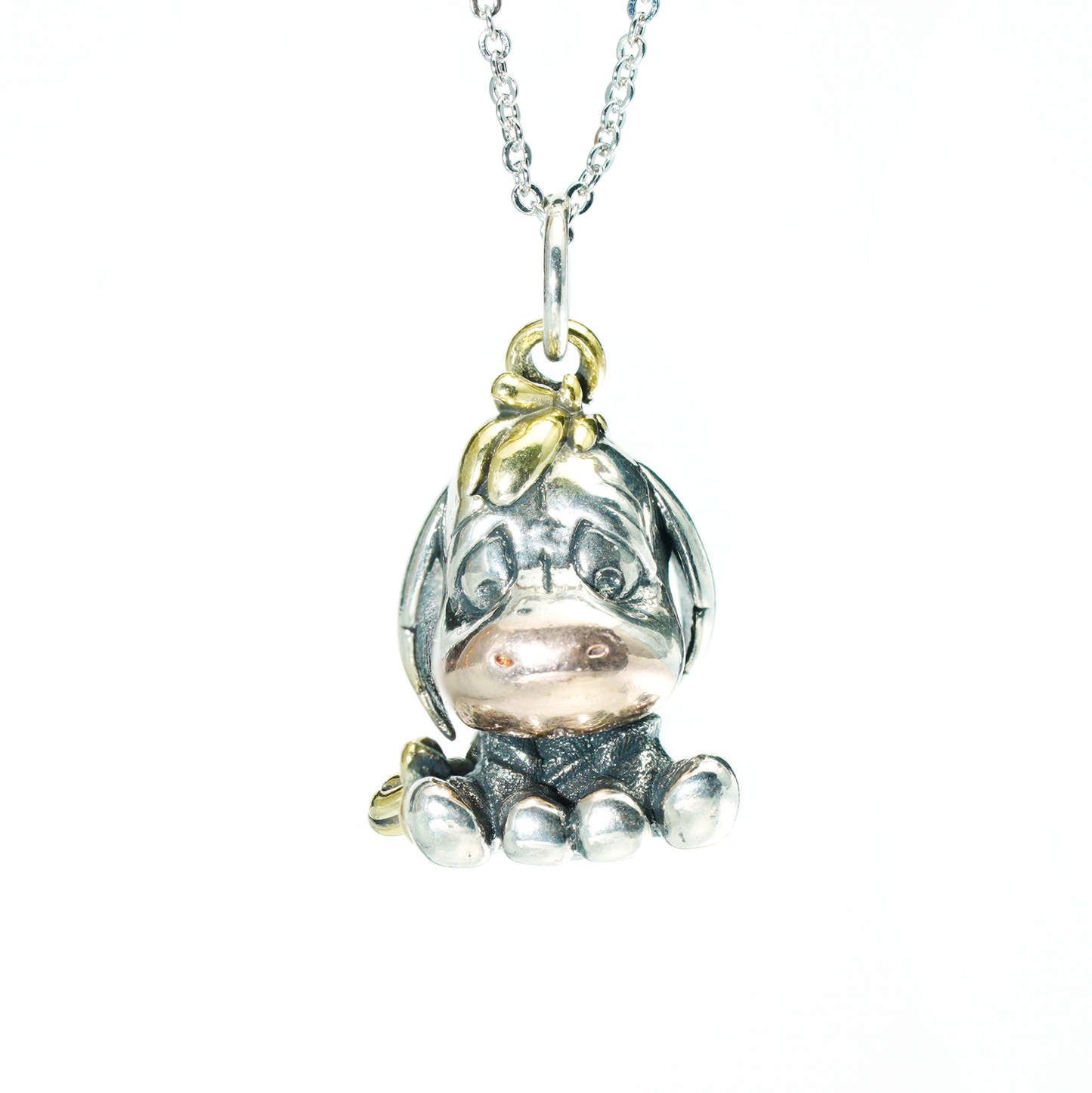 Hug-Ready Donkey Pendant – Cute Donkey Charm with Tricolor Metal Finish, Handmade Animal Jewelry of Joy & Companionship
