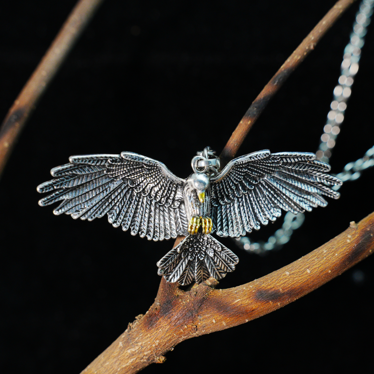 Halskette mit Anhänger „Soaring Eagle“ – Vintage-Halskette mit Freiheitsvogel für Damen und Herren