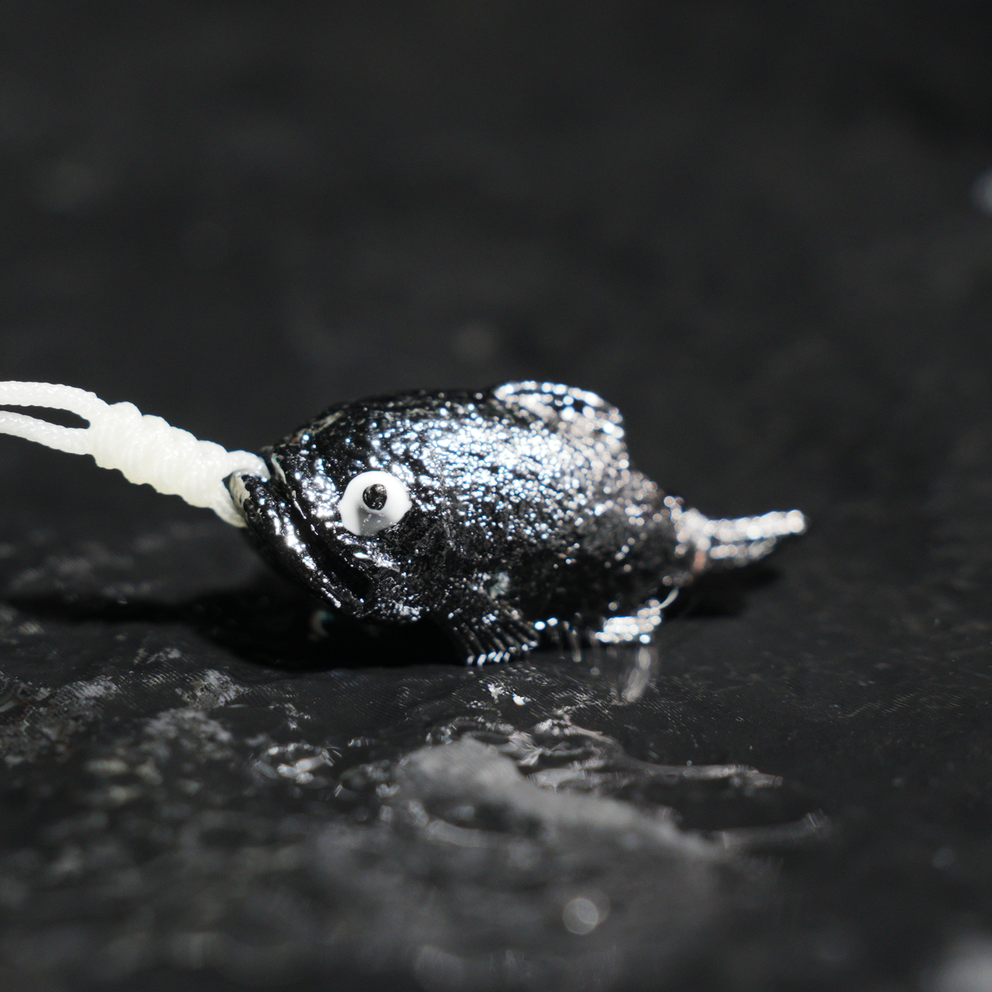Lucky Fish Pendant Necklace – Whimsical Black Fish Charm, Cute Totem Jewelry Gift, Handmade Animal Amulet for Hope & Fortune