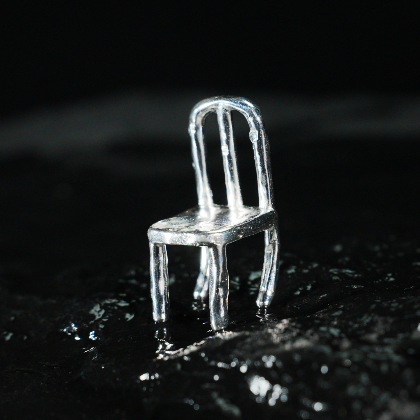 Asymmetrical Chair Pendant Necklace, Sculptural Art Jewelry, Handmade Modern Statement Piece