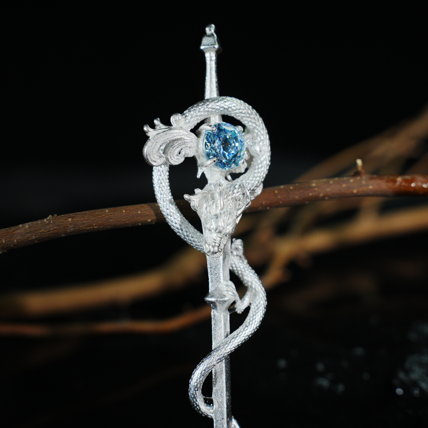 Drachenschwert-Stab-Anhänger | Fantasy-Magie-Halskette | Schmuck im gotischen Mittelalter-Stil für Cosplay und Geschenke