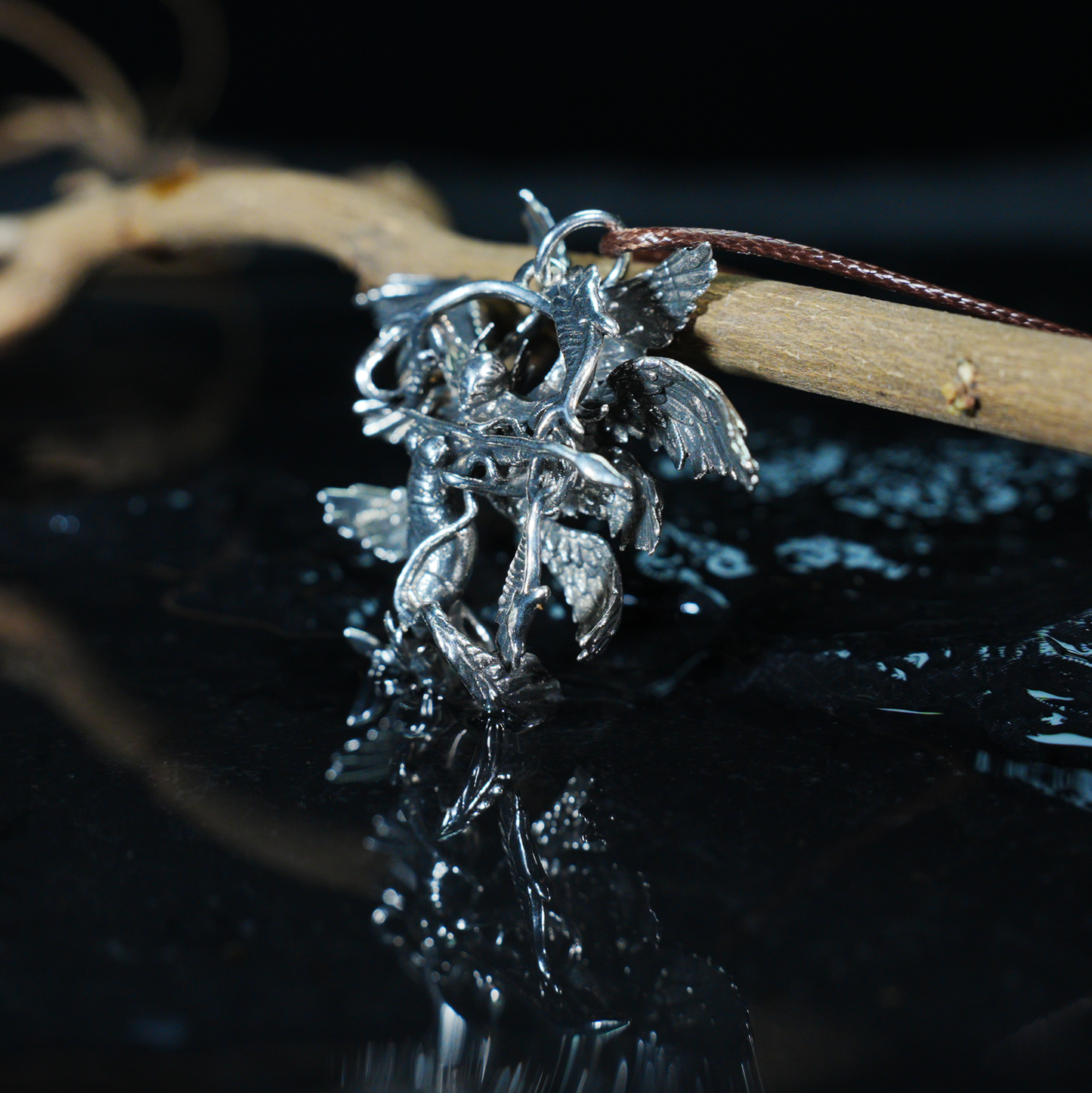 Winged Warrior Goddess Pendant – Bow-Drawn Valkyrie Necklace, Gothic Mythic Amulet, Sculptural Statement Jewelry
