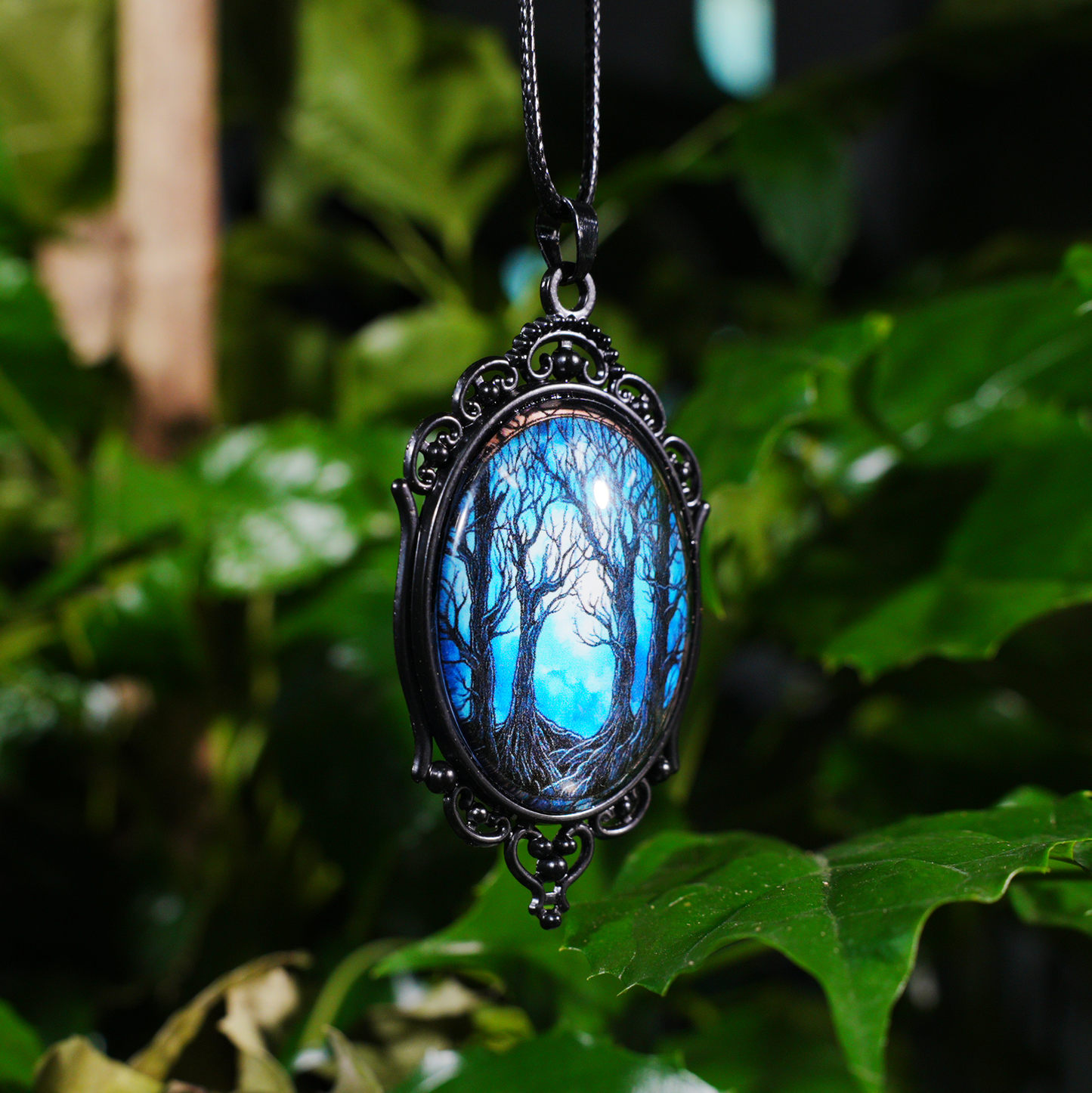 Mystic Forest Gate Pendant Necklace | Gothic Dark Art Pendant | Handmade Fantasy Statement Jewelry