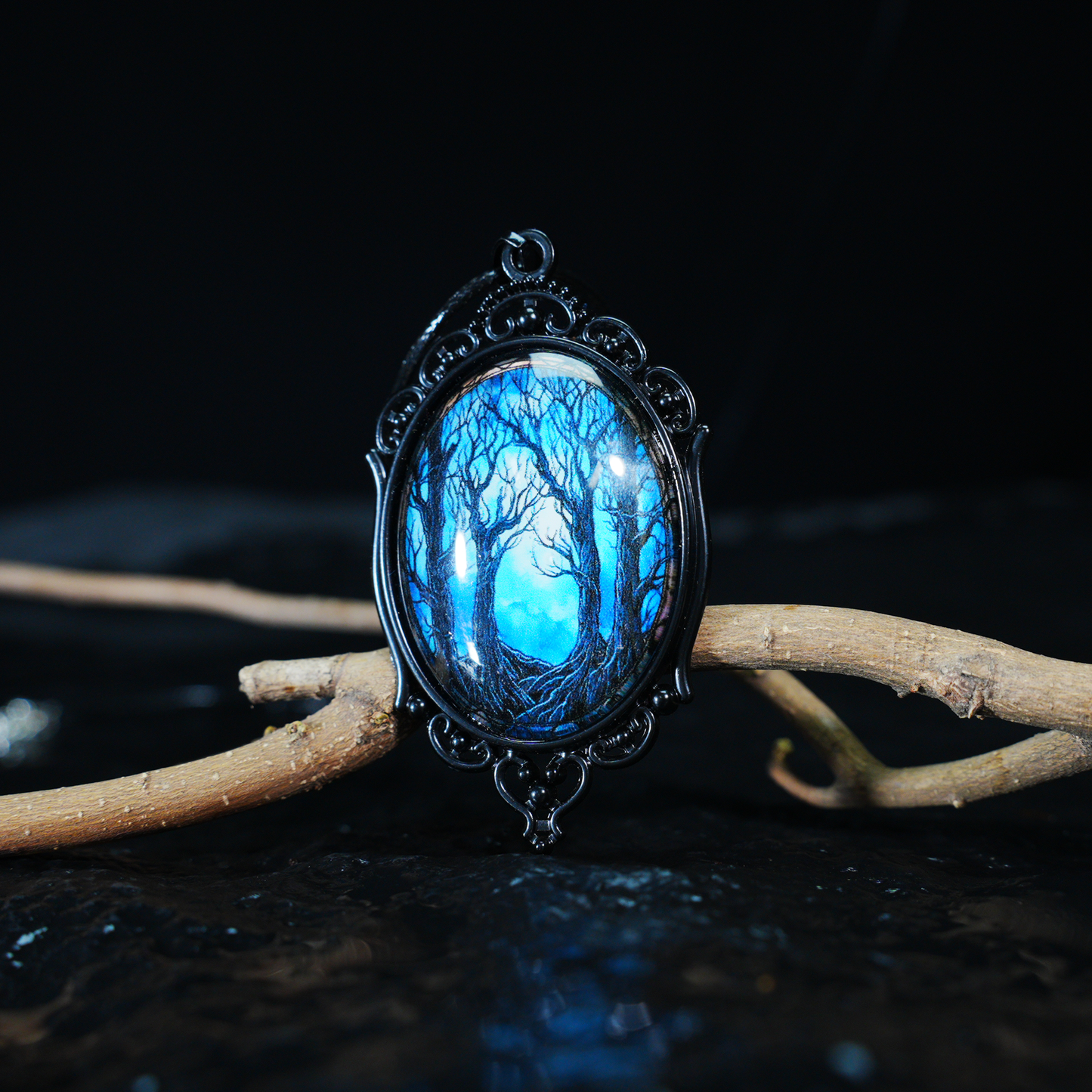 Mystic Forest Gate Pendant Necklace | Gothic Dark Art Pendant | Handmade Fantasy Statement Jewelry
