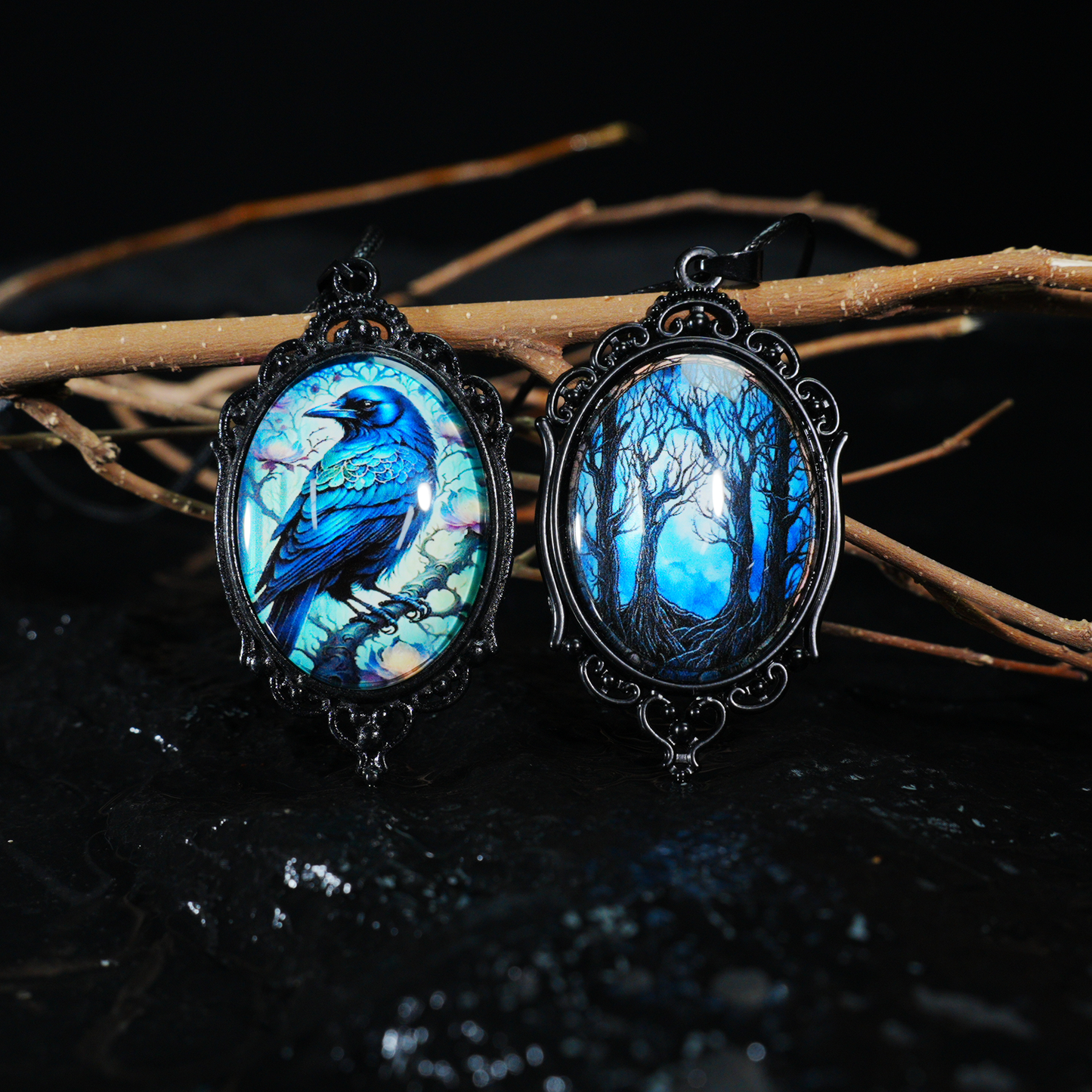 Mystic Forest Gate Pendant Necklace | Gothic Dark Art Pendant | Handmade Fantasy Statement Jewelry