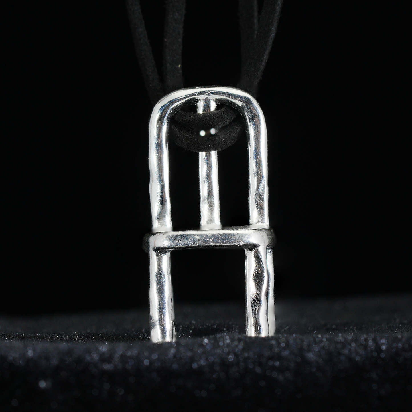 Asymmetrical Chair Pendant Necklace, Sculptural Art Jewelry, Handmade Modern Statement Piece