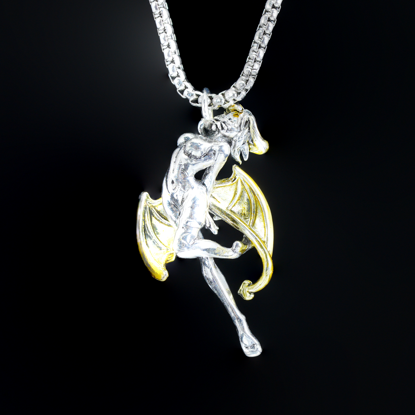 Lilith Shadow Pendant Necklace, Gothic Demon Wing Necklace, Dark Fantasy Jewelry, Symbol of Feminine Power, Rebellious Style Necklace, Artistic Devil Pendant