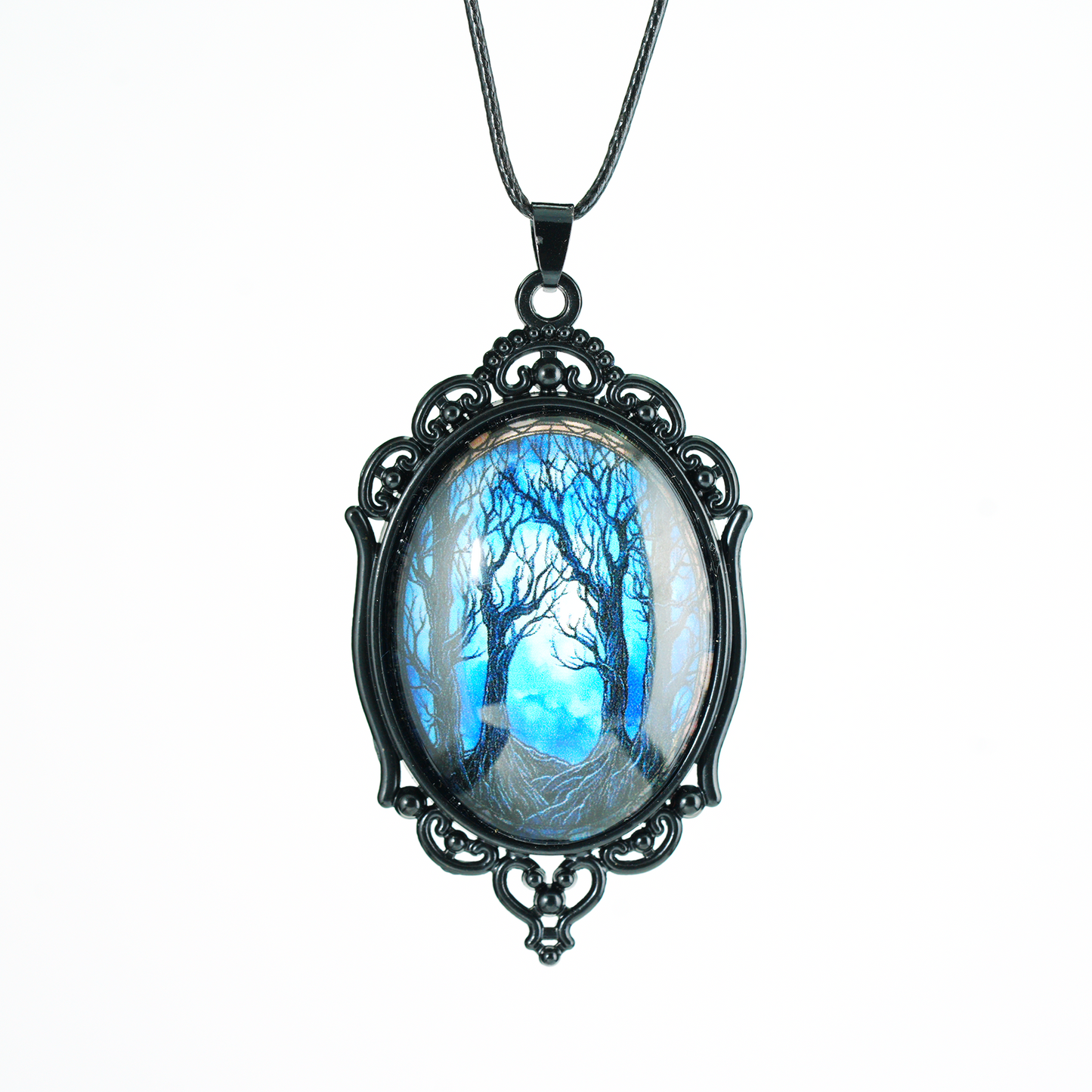 Mystic Forest Gate Pendant Necklace | Gothic Dark Art Pendant | Handmade Fantasy Statement Jewelry