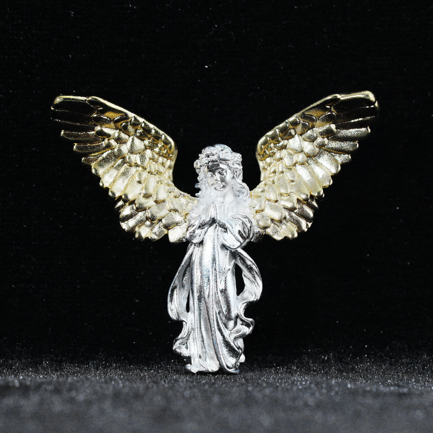 Schutzengel-Brosche | Religiöse Relief-Anstecknadel | Spiritueller Heilungsschmuck | Segensgeschenk im Vintage-Stil