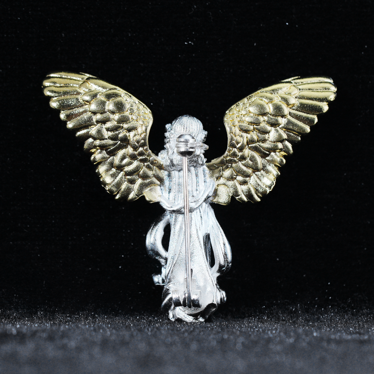 Schutzengel-Brosche | Religiöse Relief-Anstecknadel | Spiritueller Heilungsschmuck | Segensgeschenk im Vintage-Stil