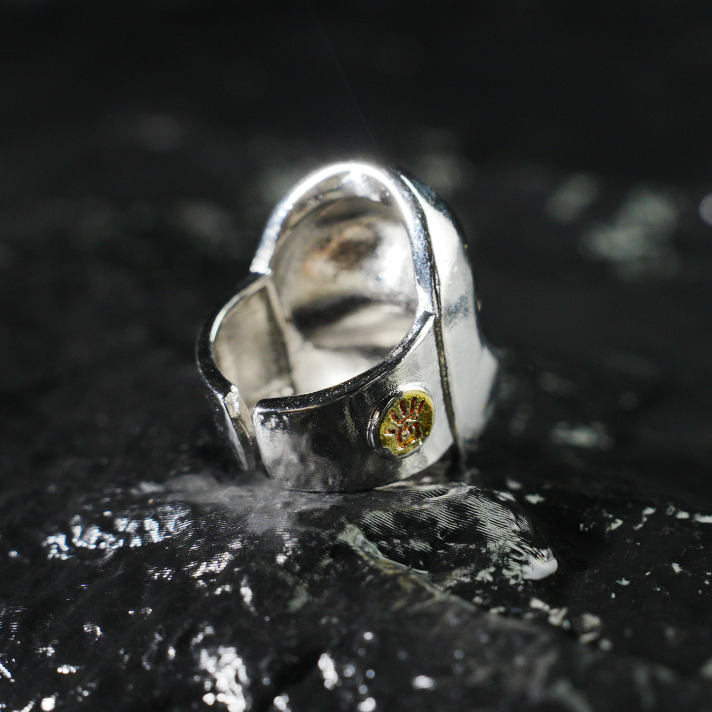 Half Mask Drama Ring | Emotional Face Sculpture Jewelry | Gothic Statement Ring