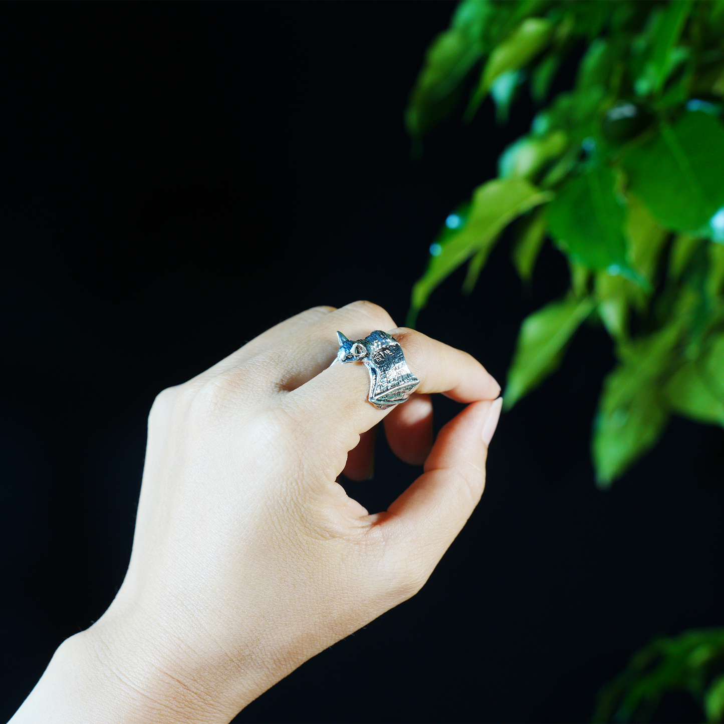 gothic bat ring, symbolic protection accessory, handcrafted statement ring for night spirits