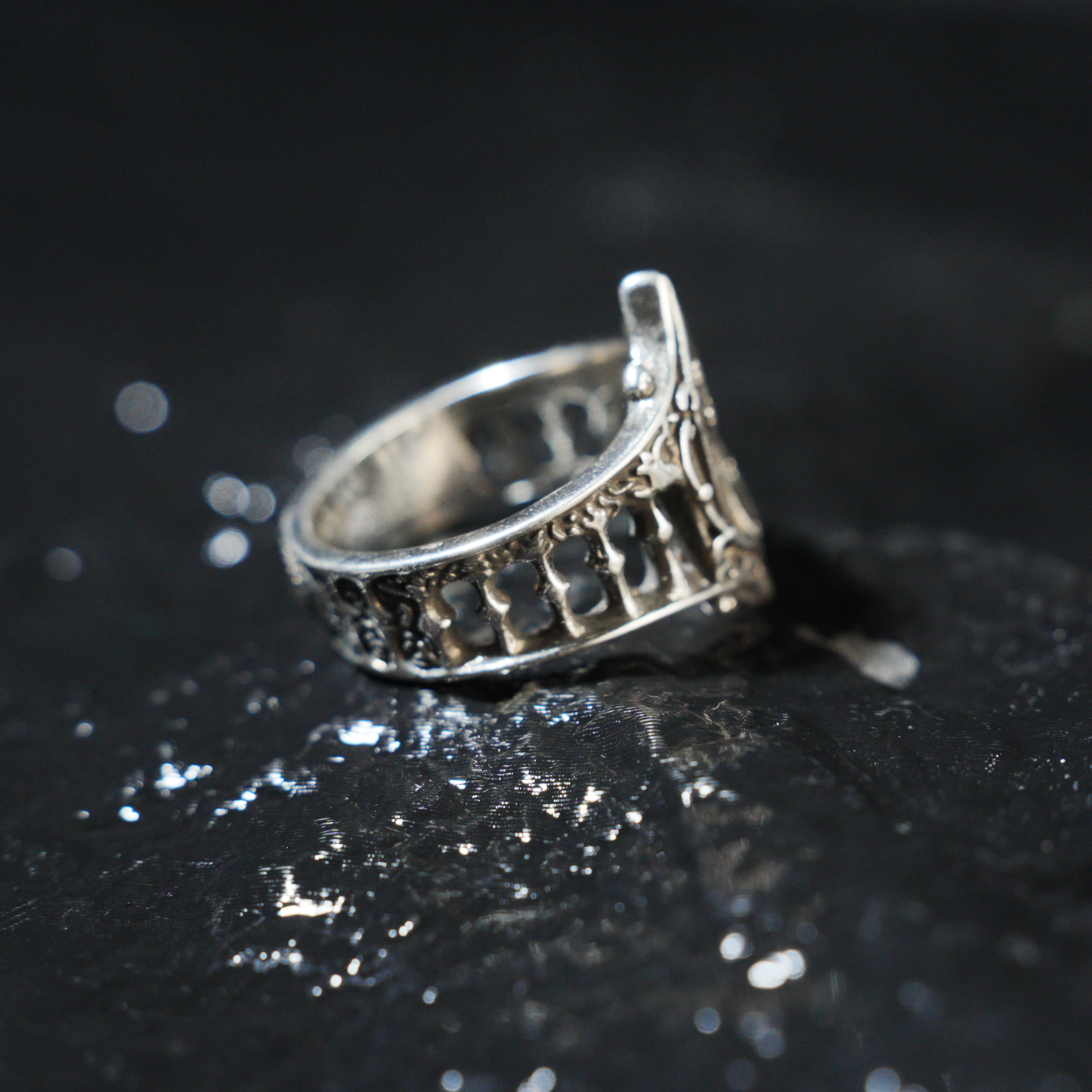 Gothic Cathedral Ring | Vintage Gothic Architecture Ring | Arched Church Design | Handmade Dark Style Jewelry