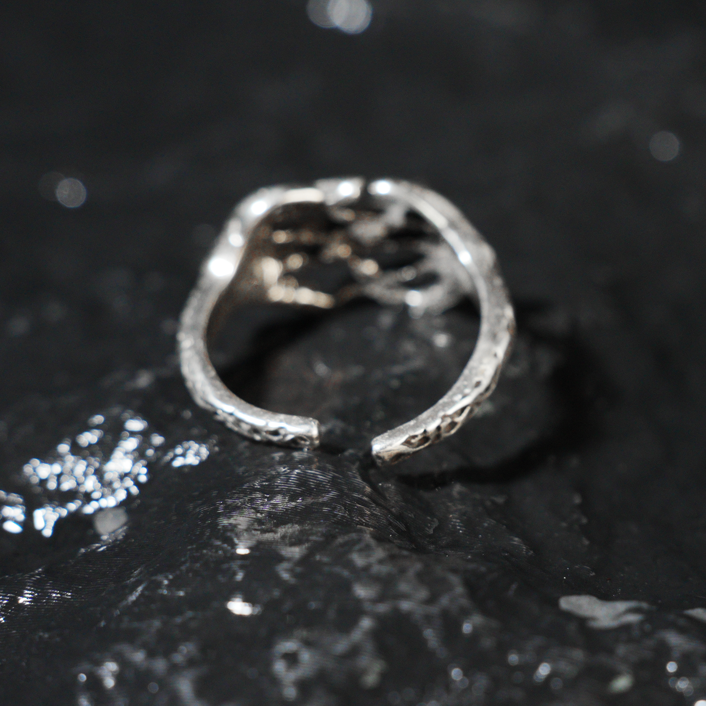Skeleton Hands Ring, Gothic Horror Style, Statement Adjustable Jewelry for Alternative Fashion Lovers