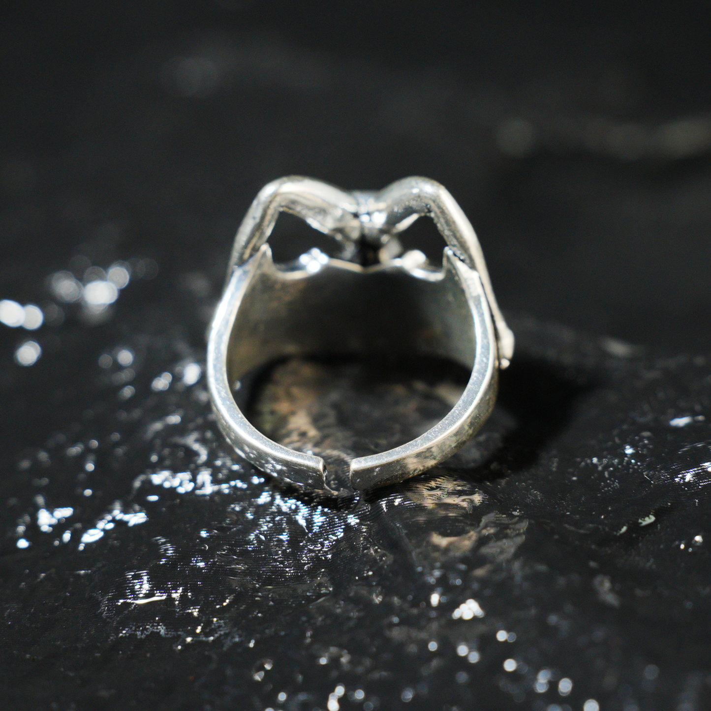 Gothic Bat Wing Goddess Ring,Dark Fantasy Art Jewelry,Spiritual Amulet Design for Gothic Fashion
