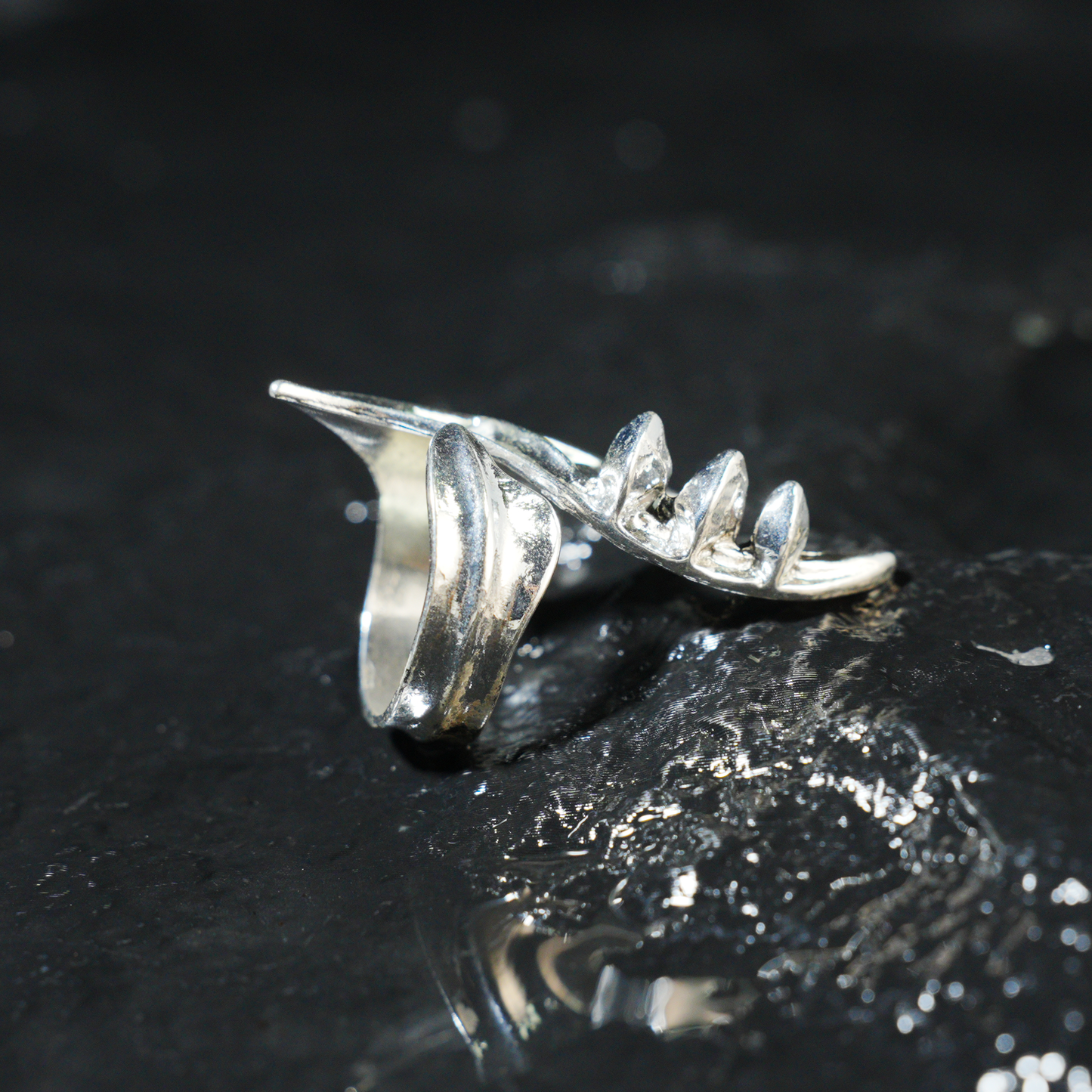 Von Blättern inspirierter Ring, minimalistisches Naturaccessoire, offenes Wickeldesign mit fließenden Kurven, symbolischer Wachstumsschmuck für den Alltag oder als Geschenk